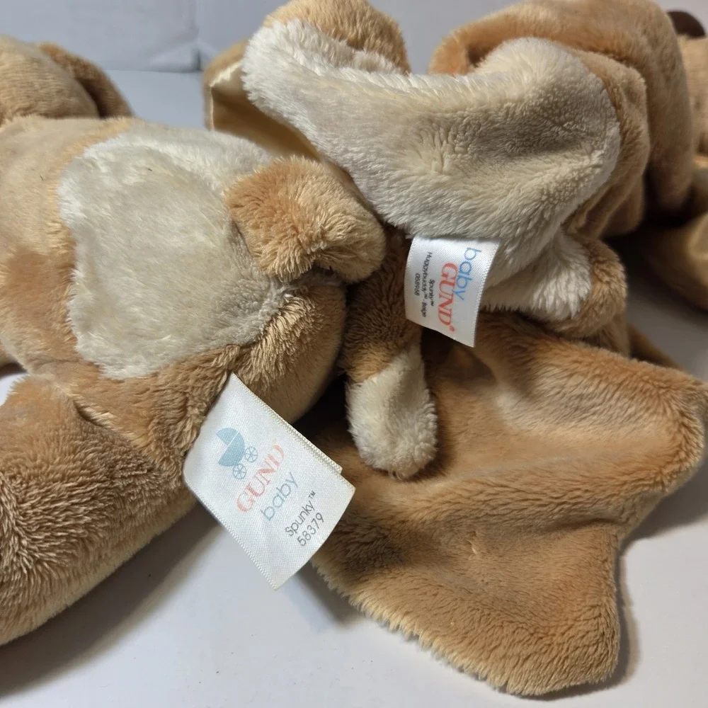 Baby Gund Spunky Huggybuddy Tan Puppy Dog Lovey Security Blanket / Spunky Dog Pl